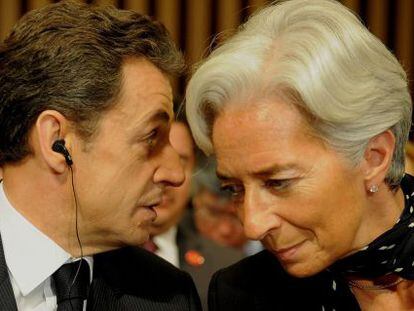 Nicolas Sarkozy, expresidente de Francia, y Christine Lagarde, directora gerente del FMI