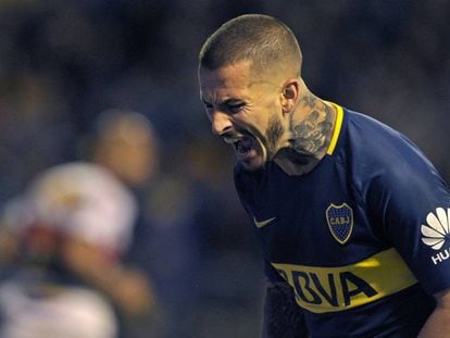 Dar&iacute;o Benedetto durante el &uacute;ltimo partido de Boca ante Chacarita.