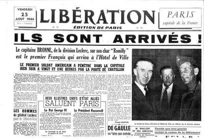 Esta portada del diario 'Libération' publicada el 25 de agosto de 1944 quedó para la posteridad como uno de los símbolos del fin de la ocupación alemana y del triunfo de la Francia libre sobre el fascismo.