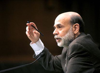 Ben Bernanke, durante su intervención ayer en el Congreso de EE UU.