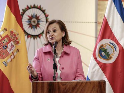 La secretaria de Estado de Asuntos Exteriores y para Iberoamérica y el Caribe, Cristina Gallach, el pasado viernes durante su visita a Costa Rica.