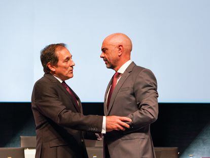 Txomin García y Xabier Egibar, presidente y director general de Laboral Kutxa.