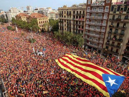 Asistentes a la Diada del año pasado en Barcelona.