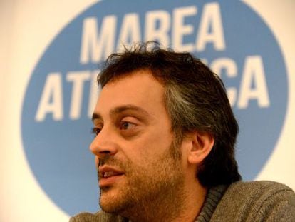 Xulio Ferreiro, hoy en la sede de la Marea.