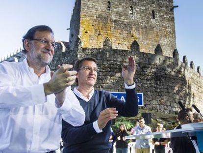 Rajoy y Núñez Feijóo, en el castillo de Soutomaior.