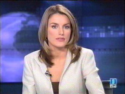 Letizia Ortiz, en 2003, como presentadora de telediarios.