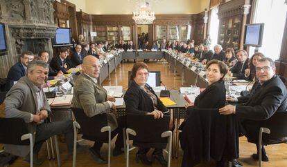 Un momento de la reunión de este miércoles.