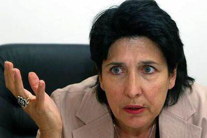 La ministra de Exteriores de Georgia, Salomé Zourabichvili, en su oficina de Tbilisi.
