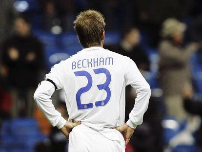 David Beckham, durante un partido en su etapa en el Real Madrid.