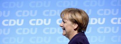 Merkel, en un mitin en Rust el martes.