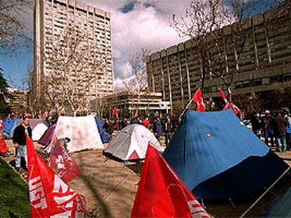 Imagen de la acampada que los trabajadores de Sintel mantuvieron a lo largo de seis meses.