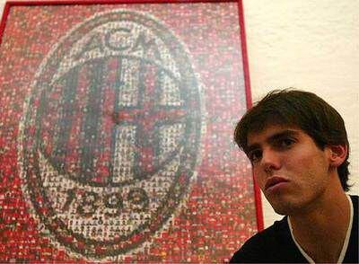 Kaká, en la sede del Milan
