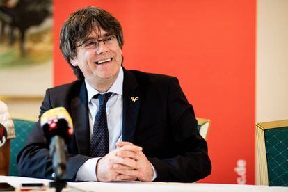 Carles Puigdemont, en un acto la semana pasada en Bruselas.