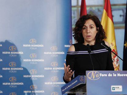 La secretaria de Estado de España Global, Irene Lozano, en el Foro de la Nueva Economía EFE del 13 de febrero.