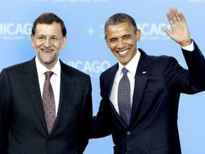 En la imagen, el presidente de España, Mariano Rajoy, junto al presidente de Estados Unidos, Barack Obama. EFE/Archivo