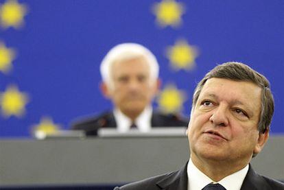 El presidente de la Comisión Europea, José Manuel Durao Barroso, durante su intervención en el debate sobre el Estado de la Unión, en el Parlamento Europeo.