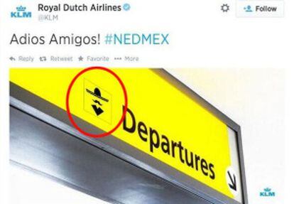 El polémico tuit de KLM.