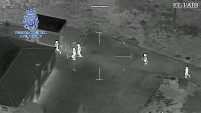 Captura del video grabado por la Policía Nacional en una de las intervenciones llevadas a cabo para desarticular un grupo dedicado al blanqueo de capitales.