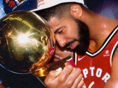 La imagen que subió Drake a su Instagram para celebrar la victoria de Toronto en las finales de la NBA.