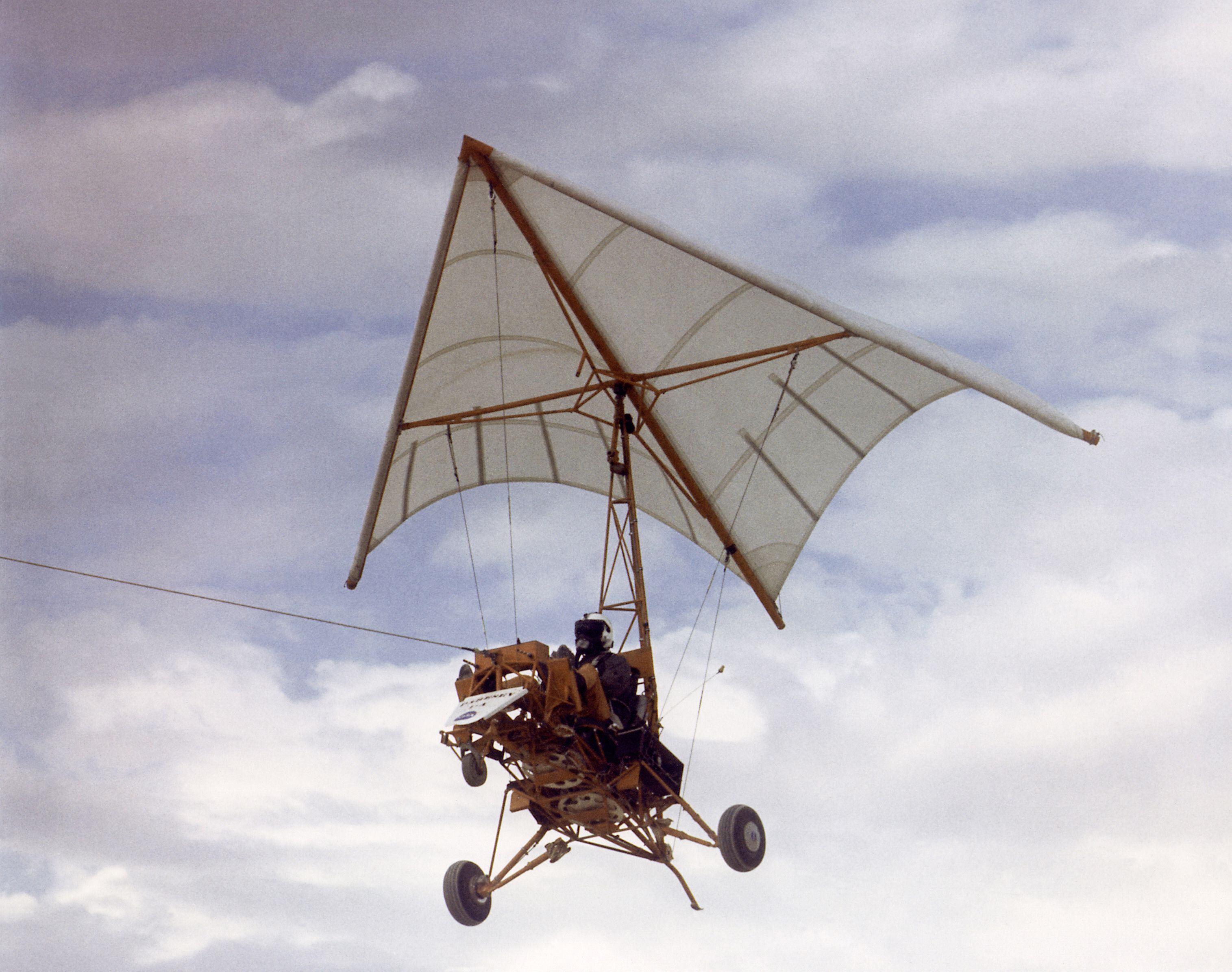 El ala flexible (1948) creada por Francis Rogallo (NASA) para recuperar cápsulas espaciales, que se descartó en favor de los paracaídas.