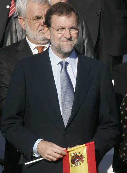 Mariano Rajoy, ayer, en un momento del desfile.