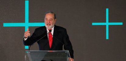 El magnate Carlos Slim, due&ntilde;o del grupo Carso, en una intervenci&oacute;n en EE UU.