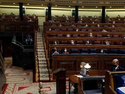 Vista del hemiciclo durante el pleno del Congreso de los Diputados, durante la tramitación de los Presupuestos.