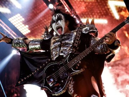 Gene Simmons, en un concierto de Kiss en el Palacio de los Deportes de Madrid, en junio de 2015.