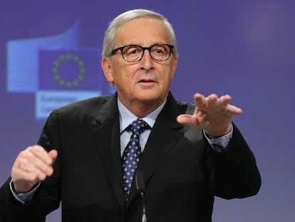 Jean-Claude Juncker, en su última conferencia de prensa antes de ceder el puesto a Ursula von der Leyen, el pasado noviembre en Bruselas.