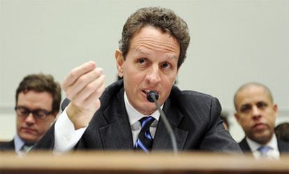 El secretario del Tesoro de EE UU, Timothy Geithner, durante una comparecencia en el Congreso.