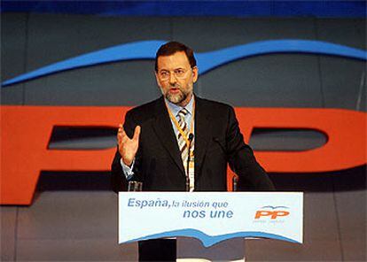 Mariano Rajoy, durante su discurso como candidato a la presidencia del PP.