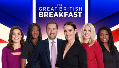 El equipo del programa matinal de GB News.