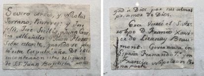 A note from 1810 was found in one of the chests.