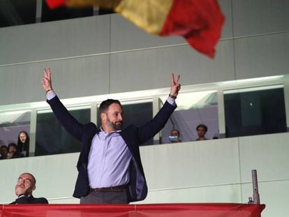 El líder de Vox, Santiago Abascal, tras conocer los resultados del partido. En vídeo, sus declaraciones