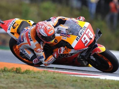 Marc Máquez, durante las vueltas de clasficación de MotoGP del Gran Premio de Brno.