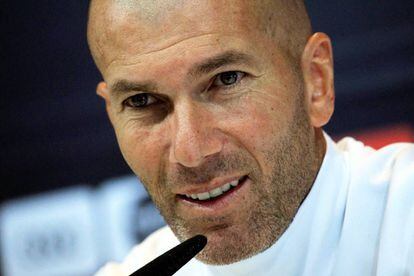 Zinedine Zidane durante la rueda de prensa previa al partido de la Copa del Rey.
