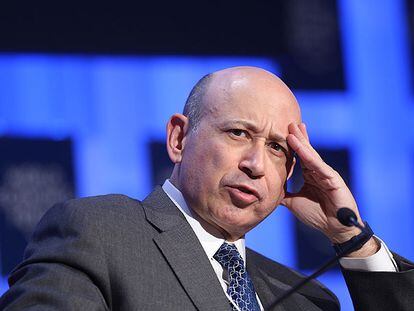 El presidente de Goldman Sachs, Lloyd Blankfein, durante su intervención en el Foro de Davos el pasado enero.