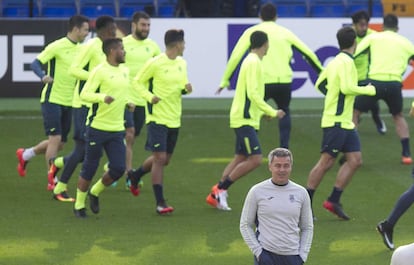 Escribá en el entrenamiento del Villarreal.
