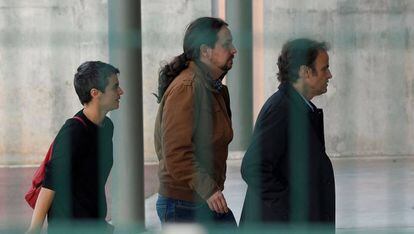 Pablo Iglesias a su llegada a la cárcel de Lledoners para entrevistarse con Oriol Junqueras.