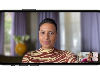 Aplicación de videollamada Facetime en un iPhone