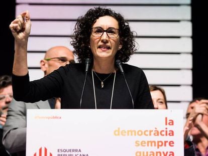 Marta Rovira en un acte de la campanya electoral.