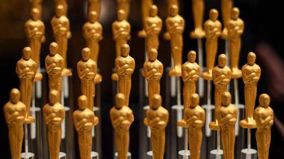 Dulces con forma de estatuilla del Oscar, en una fiesta el pasado 15 de febrero en Hollywood.