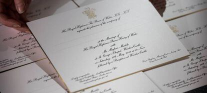 Invitaciones para la boda de Enrique de Inglaterra y Meghan Markle.