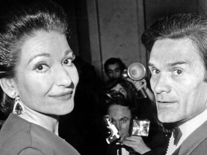 Maria Callas y Pier Paolo Pasolini, en París en 1970.