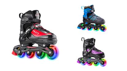 Patines Ajustables Linea Azul Bota Dura con Mochila