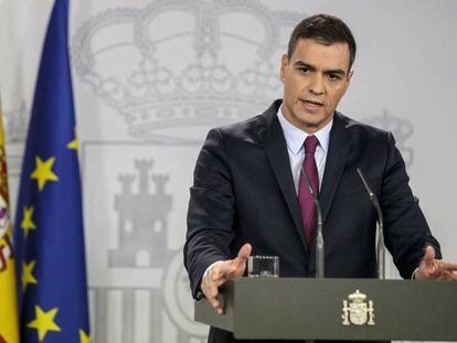 Pedro Sánchez, este miércoles en La Moncloa. En vídeo las declaraciones del presidente del Gobierno en funciones, Pedro Sánchez