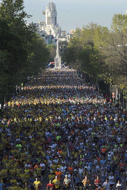 Los atletas, por las calles de Madrid.