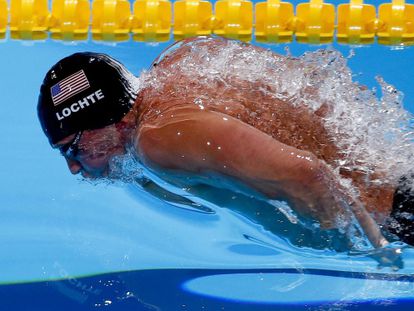 Lochte, durante la final de los 200 estilos.