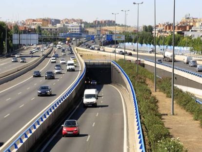 La autovía M-30 de Madrid, el 19 de julio de 2017.