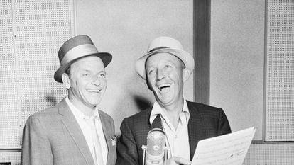 Sinatra y Bing Crosby, durante su primera grabación juntos para el recién nacido sello Reprise.